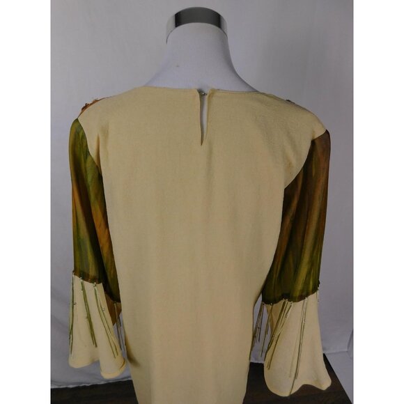 Boho Beaded Maxi Dress Womens 3 Embroidered Ombre Fringe Festival Summer Flowy - Picture 8 of 12